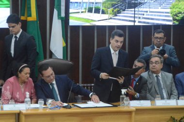 Fatima Bezerra, Rio Grande do Norte Valisi seçildi. 01 Ocak 2023, Natal, Rio Grande do Norte, Brezilya: Rio Grande do Norte 'nin yeni seçilen valisi, Fatima Bezerra ve vali yardımcısı Walter Alves