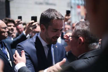 Rio Grande do Sul Valisi seçildi. 01 Ocak 2023, Porto Alegre, Rio Grande Do Sul, Brezilya: Eduardo Leite Rio Grande do Sul Valisi olarak yemin etti.