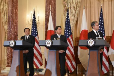 Antony Blinken holds Joint Press Conference in Washington DC. January 11, 2023, Washington, DC, USA: United States Secretary of State Antony Blinken holds a joint press conference with Secretary of Defense Lloyd J. Austin III