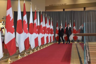 Joint Press Conference Between Prime Ministers of Japan and Canada Fumio Kishida and Justin Trudeau. January 12, 2023, Ottawa, Ontario, Canada: A Joint Press Conference Between Prime Ministers of Japan and Canada 