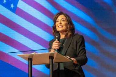 Governor Hochul Stands By Chief Judge Nominee. January 15, 2023, New York, New York, USA: New York State Governor Kathy Hochul argues Hector LaSalle deserves top court seat at Primitive Christian Church on January 15, 2023 in New York City.   
