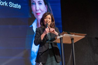 Governor Hochul Stands By Chief Judge Nominee. January 15, 2023, New York, New York, USA: New York State Governor Kathy Hochul argues Hector LaSalle deserves top court seat at Primitive Christian Church on January 15, 2023 in New York City.   
