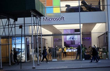 Microsoft is laying of 10,000 workers. January 18, 2023, New York, USA: The world most famous big tech company Microsoft; founded by Bill Gates, is laying of 10,000 workers, about 5%, out of its 221,000 world workers  
