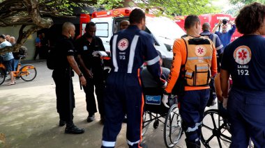 Riots and injuries in the subway of Rio de Janeiro. January 20, 2023. Brazil, Rio de Janeiro: Injured passengers are evacuated by paramedics from the Estacio Metro station in Rio, in the central region of the city