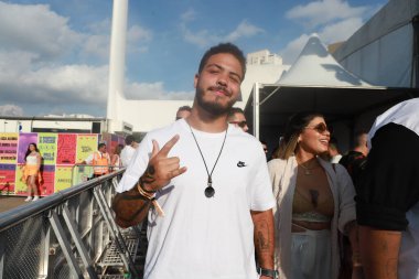 Criolo performs during Festival of Pre Carnival Block of Silva in Sao Paulo. January 21, 2023, Sao Paulo, Brazil: Brazilian singer, Criolo, performs today at Memorial da America Latina at Bloco do Silva with several singers and blocks