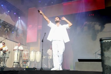 Criolo performs during Festival of Pre Carnival Block of Silva in Sao Paulo. January 21, 2023, Sao Paulo, Brazil: Brazilian singer, Criolo, performs today at Memorial da America Latina at Bloco do Silva with several singers and blocks
