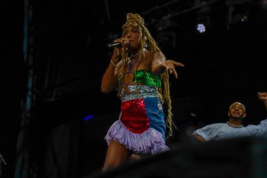 Majur performs live at Nomad Music Festival in Sao Paulo. January 22, 2023, Sao Paulo, Brazil: Majur performs live at Nomad music festival held at the Latin America Memorial with several singers.