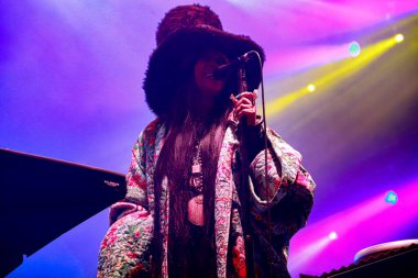Erykah Badu performs live at Nomad Music Festival in Sao Paulo. January 22, 2023, Sao Paulo, Brazil: Erykah Badu performs live at Nomad music festival held at the Latin America Memorial with several singers.