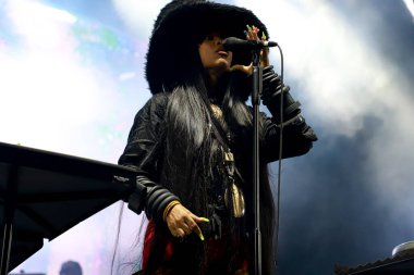 Erykah Badu performs live at Nomad Music Festival in Sao Paulo. January 22, 2023, Sao Paulo, Brazil: Erykah Badu performs live at Nomad music festival held at the Latin America Memorial with several singers.