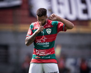 Paulista Soccer Championship: Portuguesa Vs Bragantino. January 21, 2023, Sao Paulo, Brazil: Portuguesa players celebrate their victory during a soccer match against RB Bragantino, valid for the 3rd round 