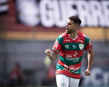 Paulista Soccer Championship: Portuguesa Vs Bragantino. January 21, 2023, Sao Paulo, Brazil: Portuguesa players celebrate their victory during a soccer match against RB Bragantino, valid for the 3rd round 