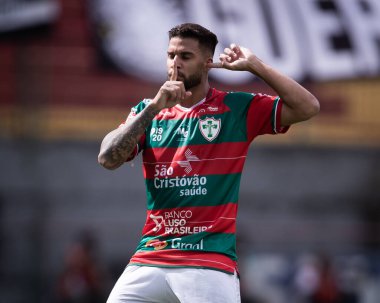Paulista Soccer Championship: Portuguesa Vs Bragantino. January 21, 2023, Sao Paulo, Brazil: Portuguesa players celebrate their victory during a soccer match against RB Bragantino, valid for the 3rd round 