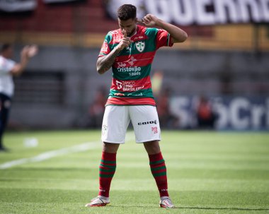 Paulista Soccer Championship: Portuguesa Vs Bragantino. January 21, 2023, Sao Paulo, Brazil: Portuguesa players celebrate their victory during a soccer match against RB Bragantino, valid for the 3rd round 