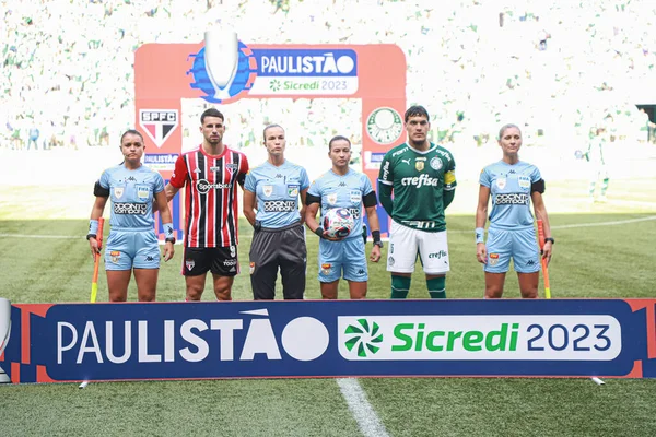 Paulista Soccer Championship: Palmeiras Vs Sao Paulo. January 22, 2023, Sao Paulo, Brazil: Soccer match between Palmeiras and Sao Paulo, valid for the 3rd round of the Paulista Soccer Championship, held at Estadio Allianz Parque