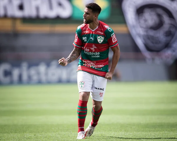 Paulista Soccer Championship: Portuguesa Vs Bragantino. January 21, 2023, Sao Paulo, Brazil: Portuguesa players celebrate their victory during a soccer match against RB Bragantino, valid for the 3rd round 
