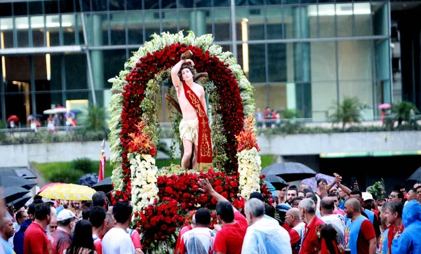 Cardinal Archbishop Rio Dom Orani Joao Tempesta Participates Procession Saint — Stockfoto