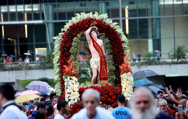 Cardinal Archbishop Rio Dom Orani Joao Tempesta Participates Procession Saint — Fotografia de Stock