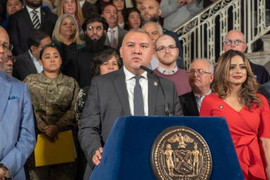 (NEW) Mayor Adams Calls for Federal Support to Help Serve Asylum Seekers. January 22, 2023, New York, USA: The Mayor Office of Immigrant Affairs (MOIA) Commissioner Manuel Castro speaks at a press conference for more help from the federal government 