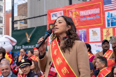 Better Chinatown USA's Lunar New Year of the Rabbit's Opening Firecracker Ceremony and Culture Festival. January 22, 2023, New York, USA: New York City Mayor Eric Adams greets Chinese Consul General in New York Huang Ping 