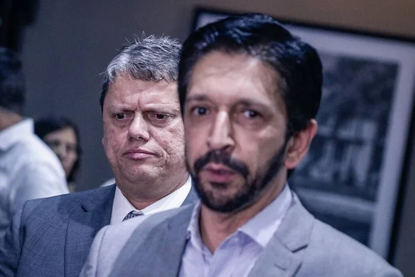 Tarcisio, Governor of Sao Paulo meets Governments official. January 24, 2023, Sao Paulo, Brazil: The Governor of Sao Paulo Tarcisio De Freitas and the Lieutenant Governor Felicio Ramuth meet with the Mayor of Sao Paulo, Ricardo Nunes