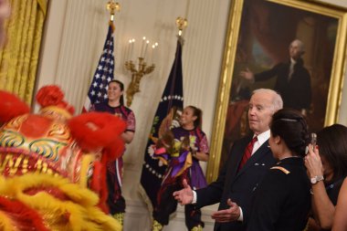 Lunar New Year Reception With U.S. President Joe Biden and First Lady Jill Biden at the White House. January 26, 2023, Washington, DC, USA: President of the United States, Joe Biden and First Lady, Jill Biden, deliver remarks at the White House clipart