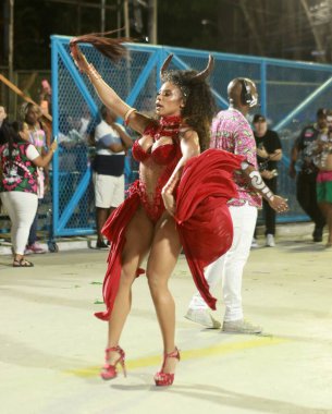 Technical rehearsals of Samba Schools Mocidade de Padre Miguel and Mangueira at Marques de Sapucai. January 29, 2023, Rio de Janeiro, Brazil