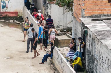 Protest and blockage of Highway with burning Tyres in Guarulhos. January 31, 2023, Guarulhos, Sao Paulo, Brazil: Residents of Vila Nova Cumbica neighborhood set tires on fire and blocked the BR-116 Pres. Dutra, km 216 highway south in Guarulhos