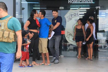 Custody Hearing for arrested drug traffickers in Manaus. February 01, 2023, Manaus, Amazonas, Brazil: Custody hearing for Evanderson Guimaraes da Silva, known as Meleca, Jessica Antonio Guedes and Vanessa Coelho de Medeiros