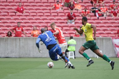 Gaucho Futbol Şampiyonası: Uluslararası Ypiranga 'ya karşı. 02 Şubat 2023, Porto Alegre, Rio Grande do Sul, Brezilya: Estadio Beira-Rio 'da düzenlenen 2023 Gaucho Şampiyonası' nın 4. turu için geçerli olan Inter ve Ypiranga arasındaki futbol maçı