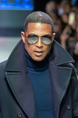 Seventh Annual Blue Jacket Fashion Show. February 01, 2023, New York, New York, USA: Don Lemon walks the runway wearing Michael Kors during the Seventh Annual Blue Jacket Fashion Show at Moonlight Studios on February 1, 2023 in New York City.   clipart