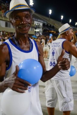 (Em cima da Hora Samba Okulu 'nun teknik provası. 4 Şubat 2023, Rio de Janeiro, Brezilya: En eski okullardan biri olan Em cima da Hora Samba Okulu 'nun A serisinin teknik provası