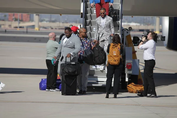 Goldwater Ulusal Muhafız Üssü-Arizona 'ya SuperbowlVII için Kansas Oyuncuları geliyor. 5 Şubat 2023, Phoenix, Arizona, ABD: SuperBowlVII maçı için Goldwater Ulusal Muhafız Üssü-Arizona 'ya Kansas City Chiefs Players' ın gelişi 