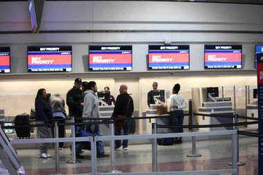 Heavy movement of passengers at Las Vegas International Airport. February 06, 2023, Las Vegas, Nevada, USA: There is a heavy movement of passengers at Las Vegas International Airport on Monday (06) with long line of people everywhere