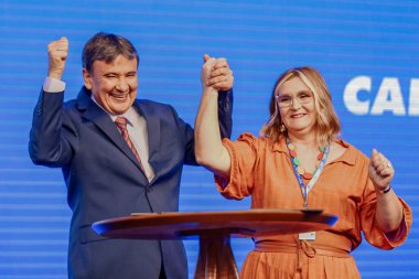 Opening ceremony of Caixa service network managers' meeting in Brasilia. February 07, 2023, Brasilia, Federal District, Brazil: Caixa President Rita Serrano participates in the opening ceremony of the CAIXA service network managers' meeting