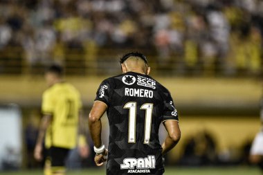 The Sao Bernardo do Campo team beats Corinthians for the Paulista Championship. February 9, 2023. Brazil, Sao Paulo, Sao Bernardo do Campo: Match between Sao Bernardo FC and Corinthians, valid for the 7th round of the Paulista Football Championship