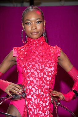 KitchenAid & Marta Del Rio launch the 2023 Hibiscus Color of the Year Collection - New York Fashion Week. February 09, 2023, New York, New York, USA: A model poses for the presentation as KitchenAid &amp