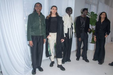 New York Men's Day - Presentation - February 2023 New York Fashion Week. February 10, 2023, New York, New York, USA: Models pose during the Kent Anthony presentation at Daylight Studio during New York Fashion Week 2023