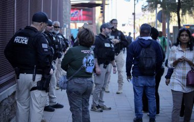 SuperBowl LVII Experience in Phoenix-Arizona . February 10, 2023, Phoenix, Arizona, USA: Fans and lovers of American football visit Super Bowl LVII Experience at Phoenix Convention center in Arizona in search of football stuff to buy