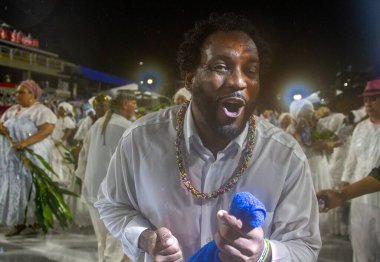 Rio Mayor participates during Lavagem da Sapucai at Carnival in Rio de Janeiro. February 11, 2023, Rio de Janeiro, Brazil: The mayor of Rio de Janeiro Eduardo Paes participates in Lavagem da Sapucai, a positive energizing ritual for the avenue