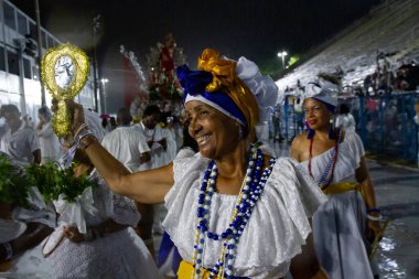 Rio Mayor participates during Lavagem da Sapucai at Carnival in Rio de Janeiro. February 11, 2023, Rio de Janeiro, Brazil: The mayor of Rio de Janeiro Eduardo Paes participates in Lavagem da Sapucai, a positive energizing ritual for the avenue