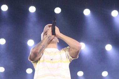 Xand Aviao performs at Viiixe Forro & Piseiro festival in Brasilia. February 11, 2023, Brasilia, Federal District, Brazil: Brazilian Xand Aviao performs at the Viiixe, the largest forro and piseiro festival in the world, on Saturday (11) 