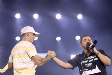 Xand Aviao performs at Viiixe Forro & Piseiro festival in Brasilia. February 11, 2023, Brasilia, Federal District, Brazil: Brazilian Xand Aviao performs at the Viiixe, the largest forro and piseiro festival in the world, on Saturday (11) 