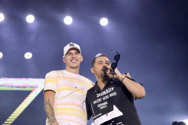 Xand Aviao performs at Viiixe Forro & Piseiro festival in Brasilia. February 11, 2023, Brasilia, Federal District, Brazil: Brazilian Xand Aviao performs at the Viiixe, the largest forro and piseiro festival in the world, on Saturday (11) 