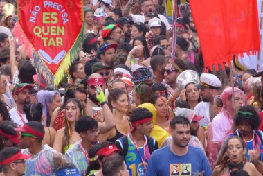 Parade of the Casa Comigo Street Block in Sao Paulo. February 11, 2023. Brazil, Sao Paulo: The Bloco Casa Comigo draws thousands of revelers, the new route on Avenida Henrique Schalmann in Pinheiros