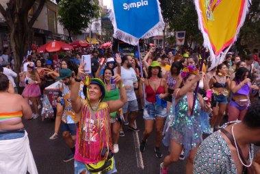 Vem Que Vai Ser Legal Block Carnival. February 11, 2023, Sao Paulo, Brazil: The Vem Que Vai Ser Legal carnival block is playing mainly funk and the marchinhas band Zica brought together a lot of people even in the pouring rain on the streets