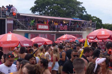 Rare Beauty Block Street Parade. February 11, 2023. Brazil, Sao Paulo: Banda Eva once again performed on the streets of Sao Paulo at the opening of the 2023 Rua Carnaval. South of Sao Paulo in the late afternoon of Saturday (11). 