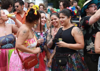 Parade of the Sargento Pimenta Carnival Street Block. February 11, 2023. Brazil, Sao Paulo: Parades of the Bloco do Sargento Pimenta, on Saturday, February 11, 2023, on Avenida Faria Lima in Sao Paulo. Credit: 