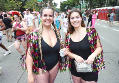 Parade of the Sargento Pimenta Carnival Street Block. February 11, 2023. Brazil, Sao Paulo: Parades of the Bloco do Sargento Pimenta, on Saturday, February 11, 2023, on Avenida Faria Lima in Sao Paulo. Credit: 