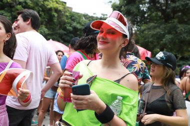 Parade of the Sargento Pimenta Carnival Street Block. February 11, 2023. Brazil, Sao Paulo: Parades of the Bloco do Sargento Pimenta, on Saturday, February 11, 2023, on Avenida Faria Lima in Sao Paulo. Credit: 