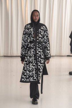 New York Men's Day - Presentation - February 2023 New York Fashion Week. February 10, 2023, New York, New York, USA: A model walks the runway during the A.Potts fashion show at Daylight Studio during New York Fashion Week 